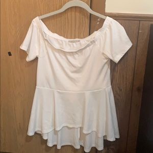 White Peplum Top